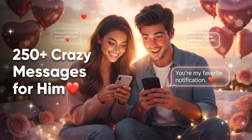 250+ Crazy Love Messages for Him to Make Him Smile, Blush & Fall Harder ❤️