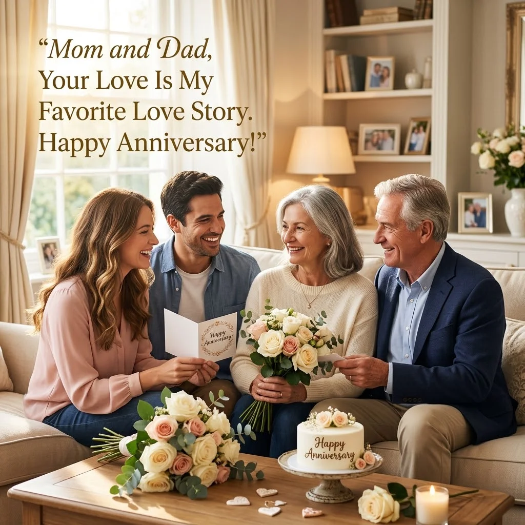 Heartfelt Anniversary Card Messages for Parents From Daughters and Sons