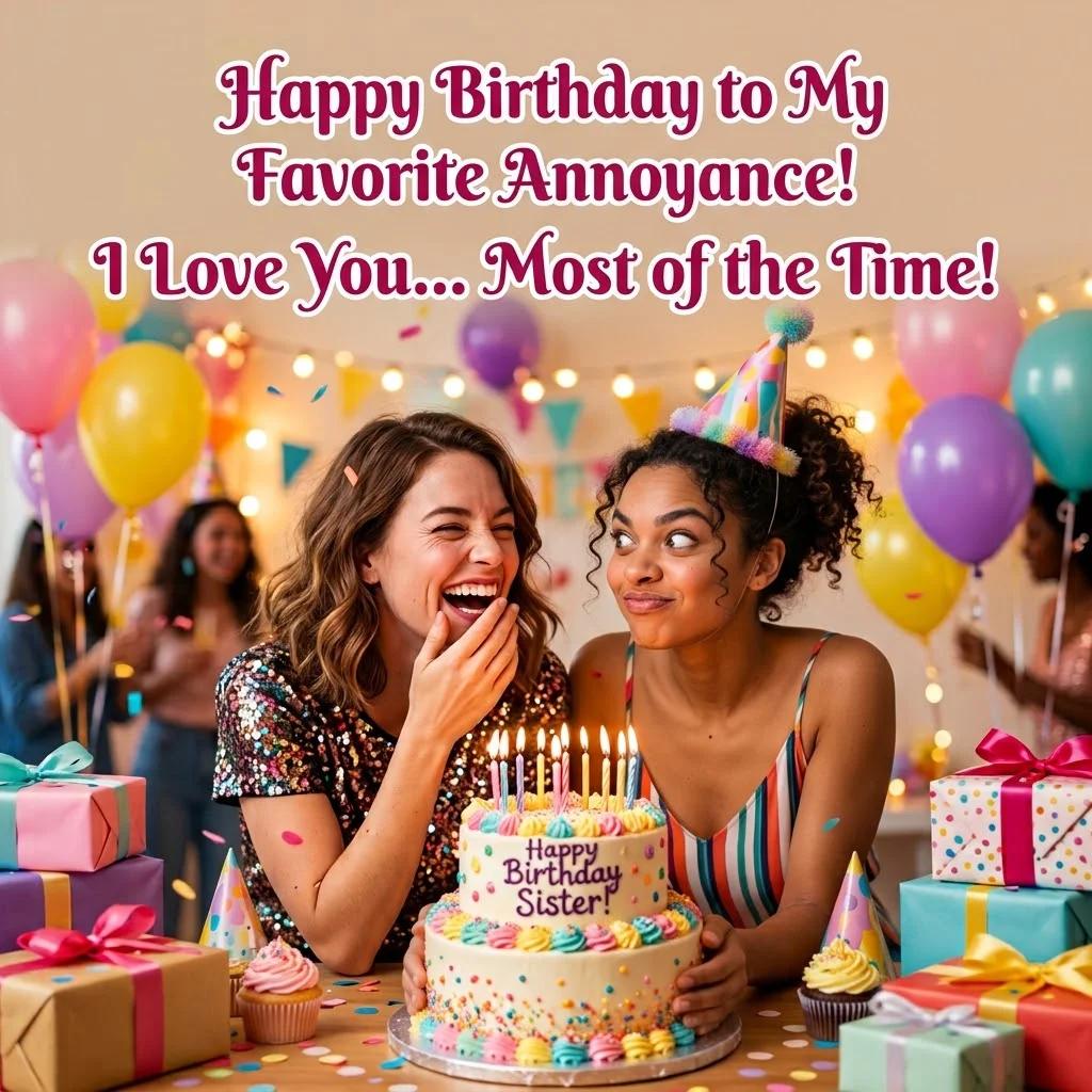 Hilarious Birthday Messages for an Annoying Sister