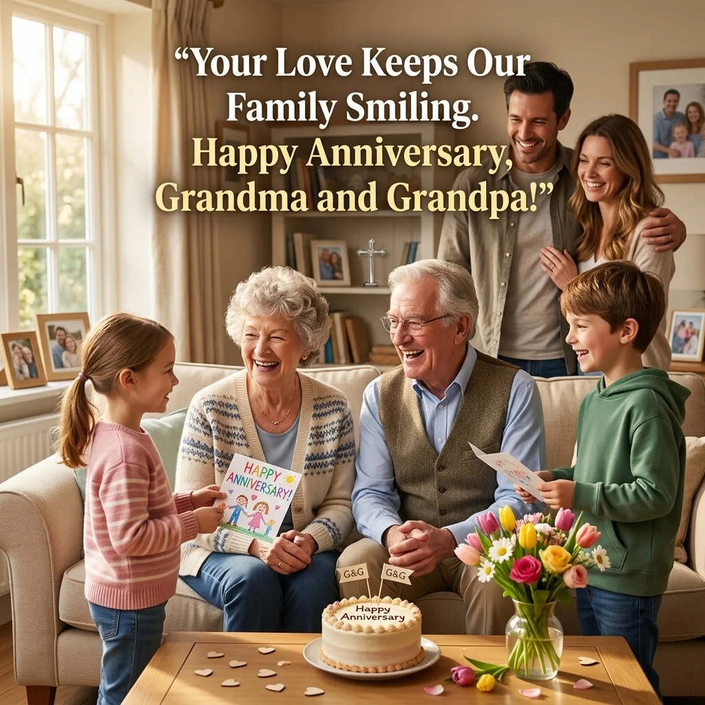 Short, Funny, Faith-Based, and Grandkid Anniversary Messages for Parents