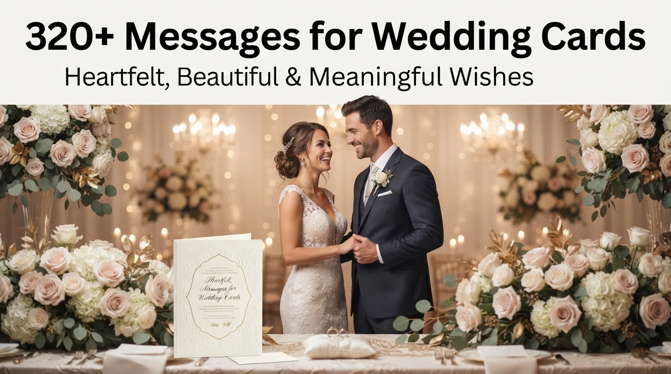 320+ Messages for Wedding Cards: Heartfelt, Beautiful & Meaningful Wishes