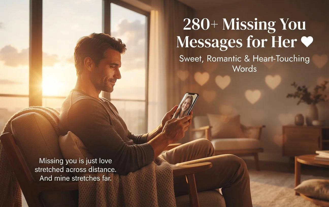 280+ Missing You Messages for Her ❤️: Sweet, Romantic & Heart-Touching Words to Make Her Feel Loved