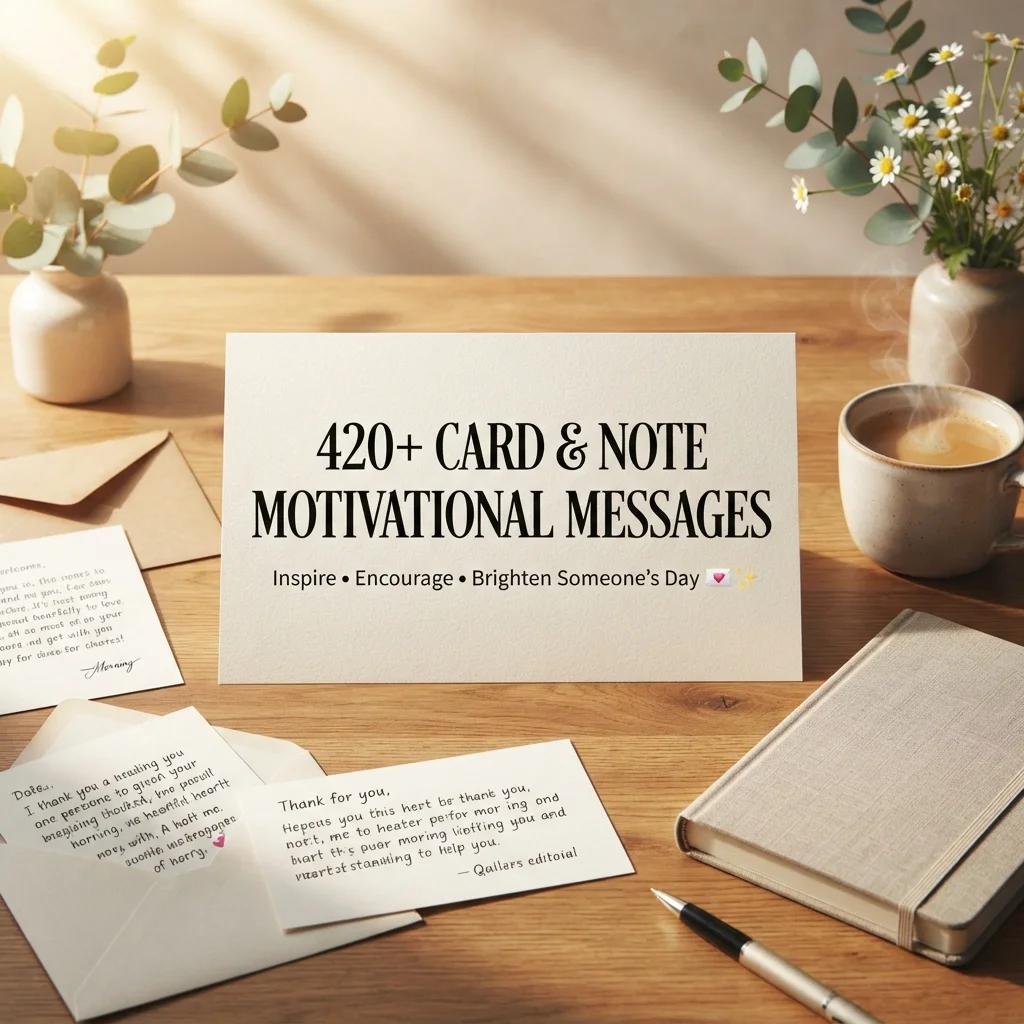 420+ Card & Note Motivational Messages to Inspire, Encourage & Brighten Someone's Day 💌✨