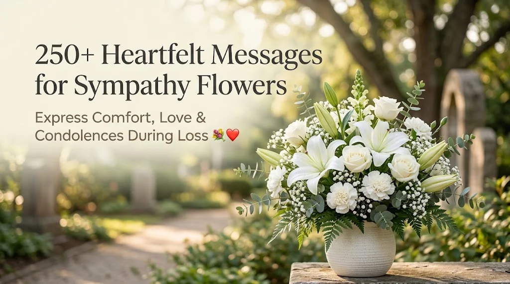 250+ Heartfelt Messages for Sympathy Flowers to Express Comfort, Love & Condolences During Loss 💐❤️