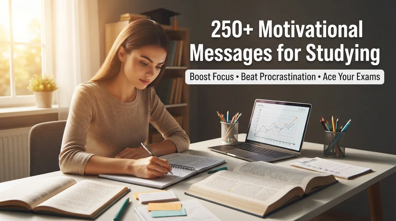 250+ Motivational Messages for Studying to Boost Focus, Beat Procrastination & Ace Your Exams 📚✨