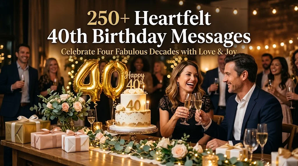 250+ Heartfelt 40th Birthday Messages to Celebrate Four Fabulous Decades with Love & Joy 🎉