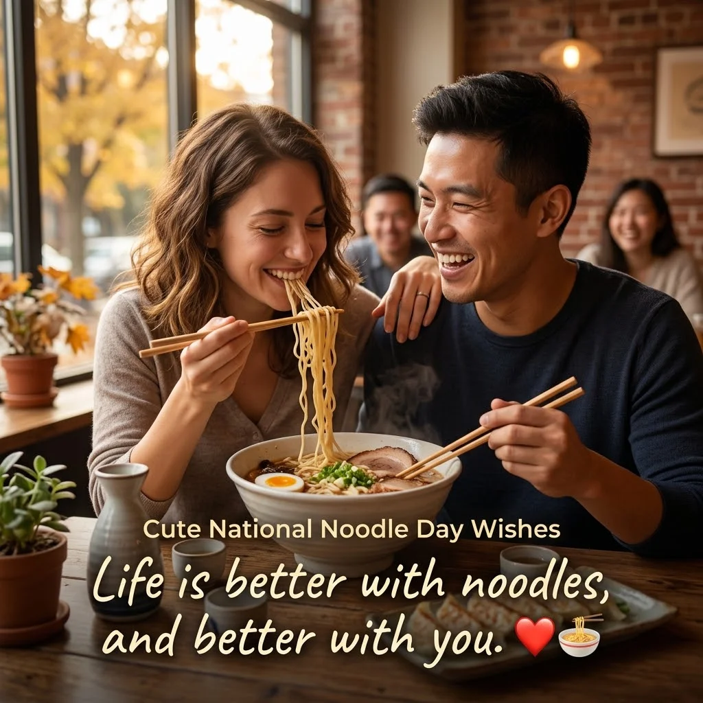 Cute National Noodle Day Wishes