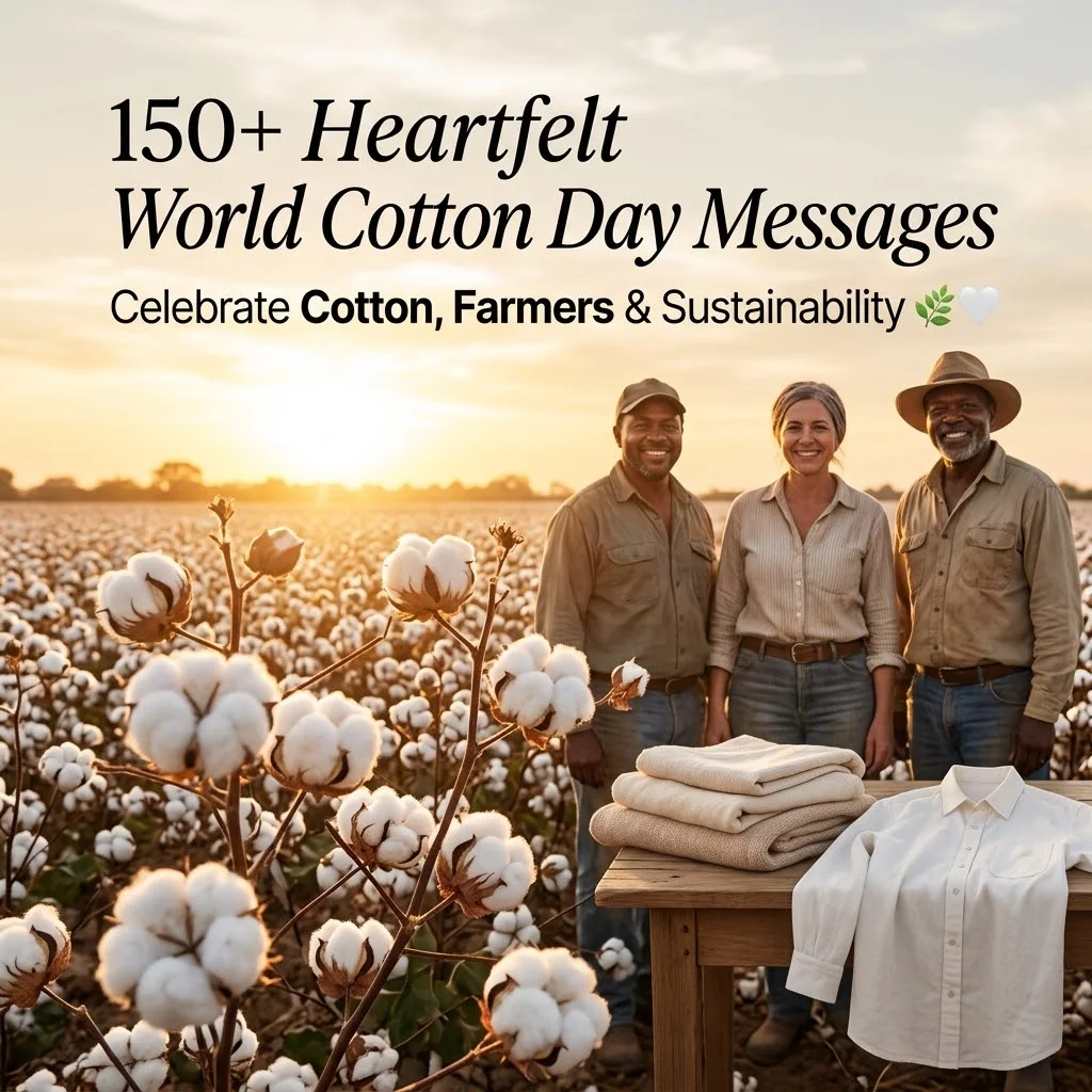150+ Heartfelt World Cotton Day Messages to Celebrate Cotton, Farmers & Sustainability 🌿🤍