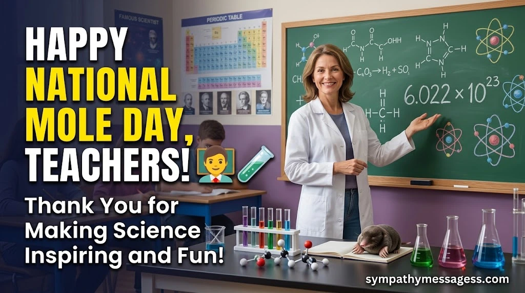 National Mole Day Messages for Teachers