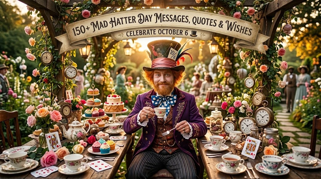 150+ Mad Hatter Day Messages, Quotes & Wishes to Celebrate October 6 π©β¨