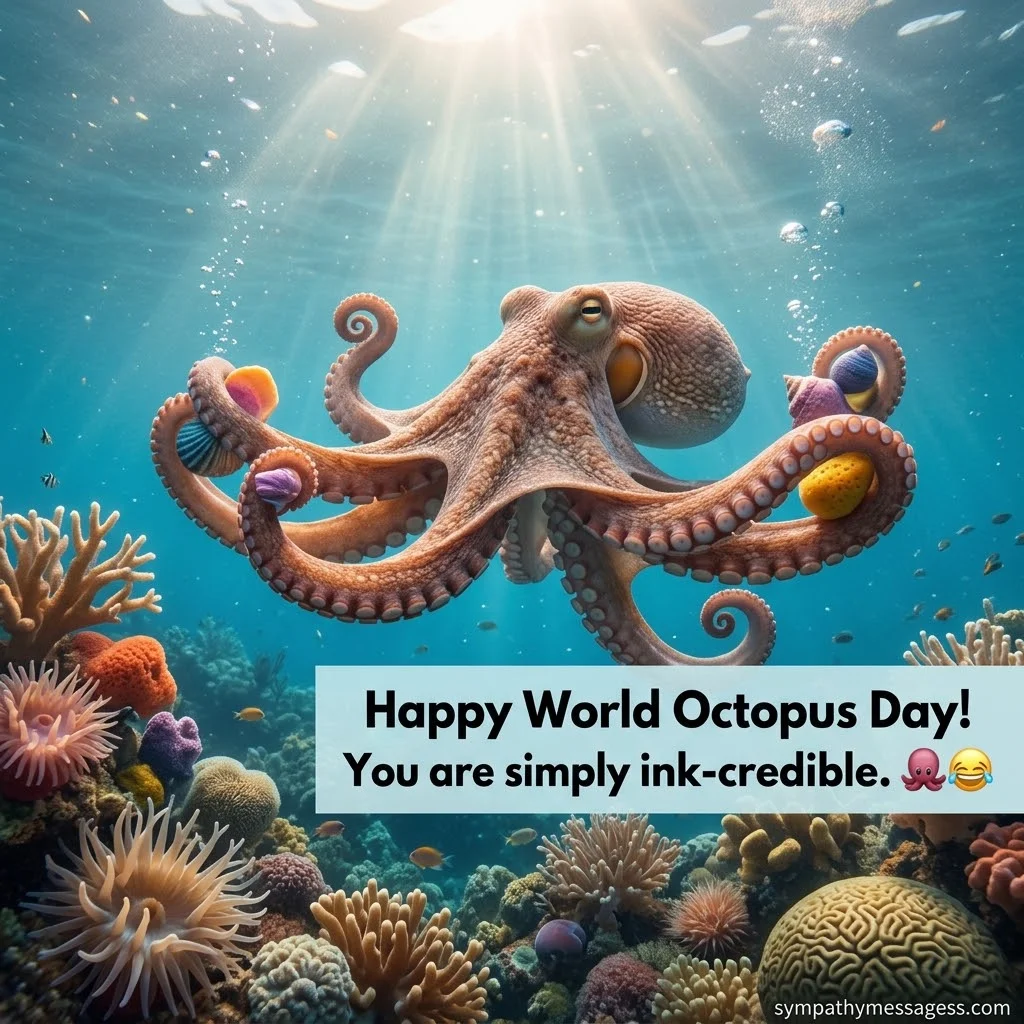 Funny World Octopus Day Wishes & Puns
