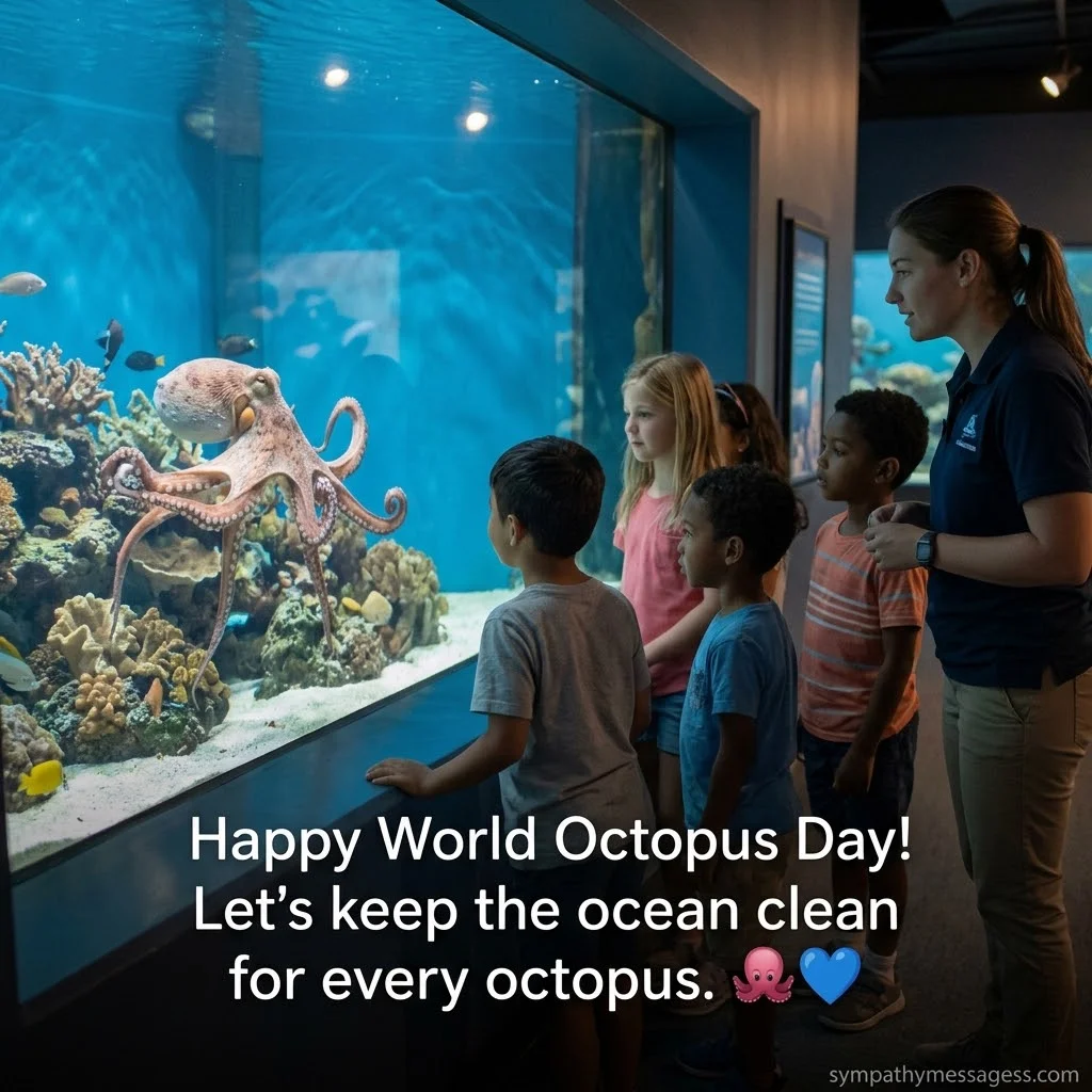 Ocean-Loving World Octopus Day Messages for Kids & Conservation